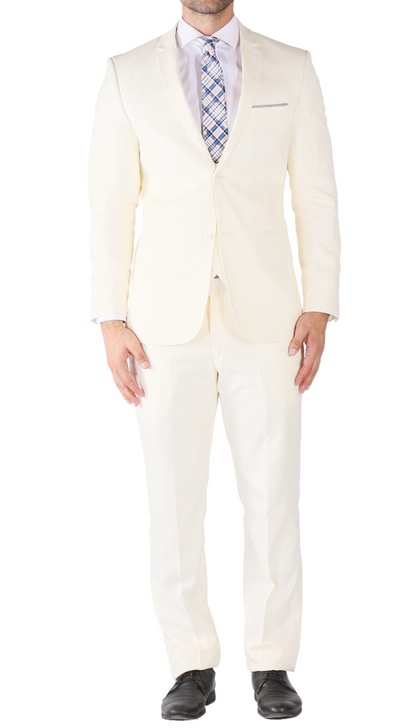 Hart 3pc Slim Fit Winter White Suit